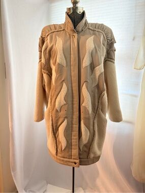 RARE Vtg Norma of Canada wearable art avant-garde faux leather statement coat